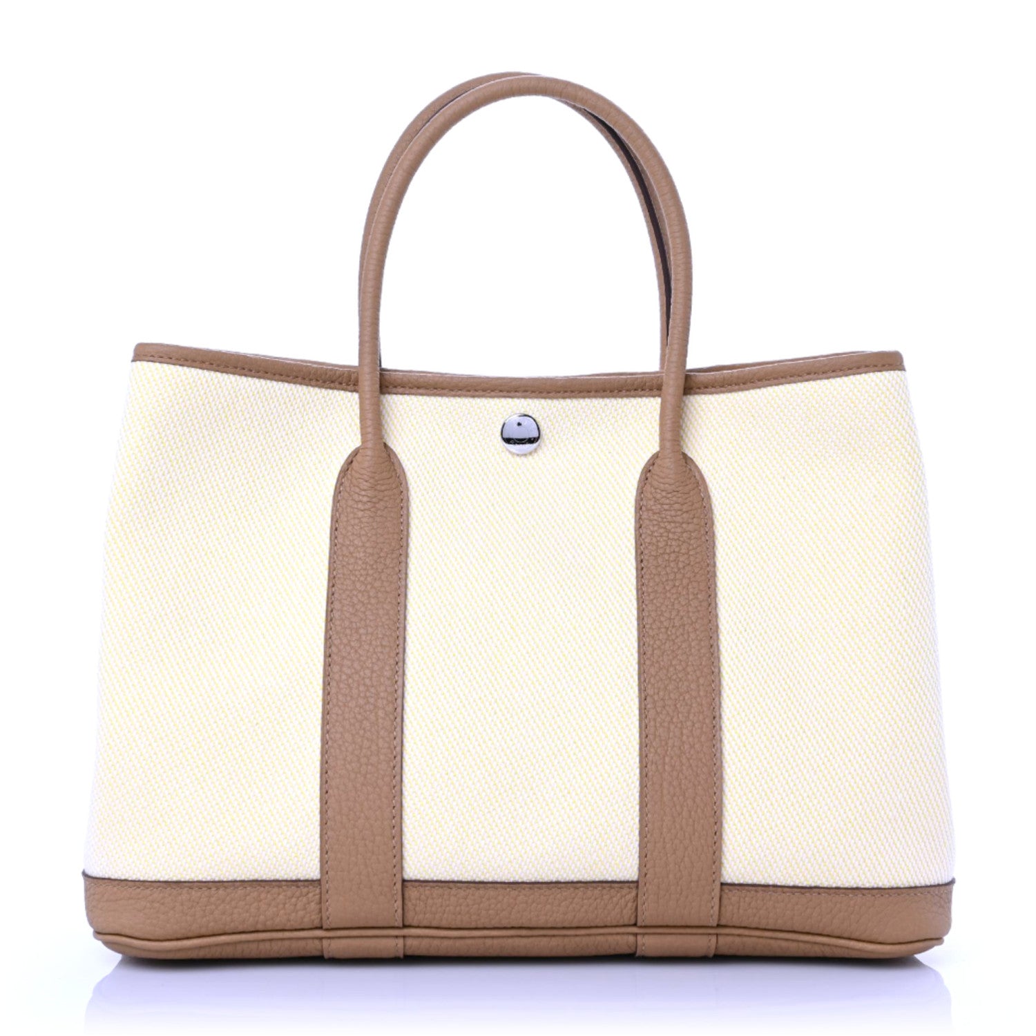 Hermes Twill H Negonda Garden Party 30 TPM Ecru Jaune Citron Biscuit 1 of 9