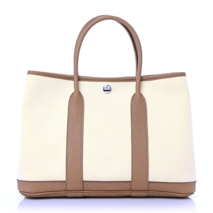 Hermes Twill H Negonda Garden Party 30 TPM Ecru Jaune Citron Biscuit 1 of 9