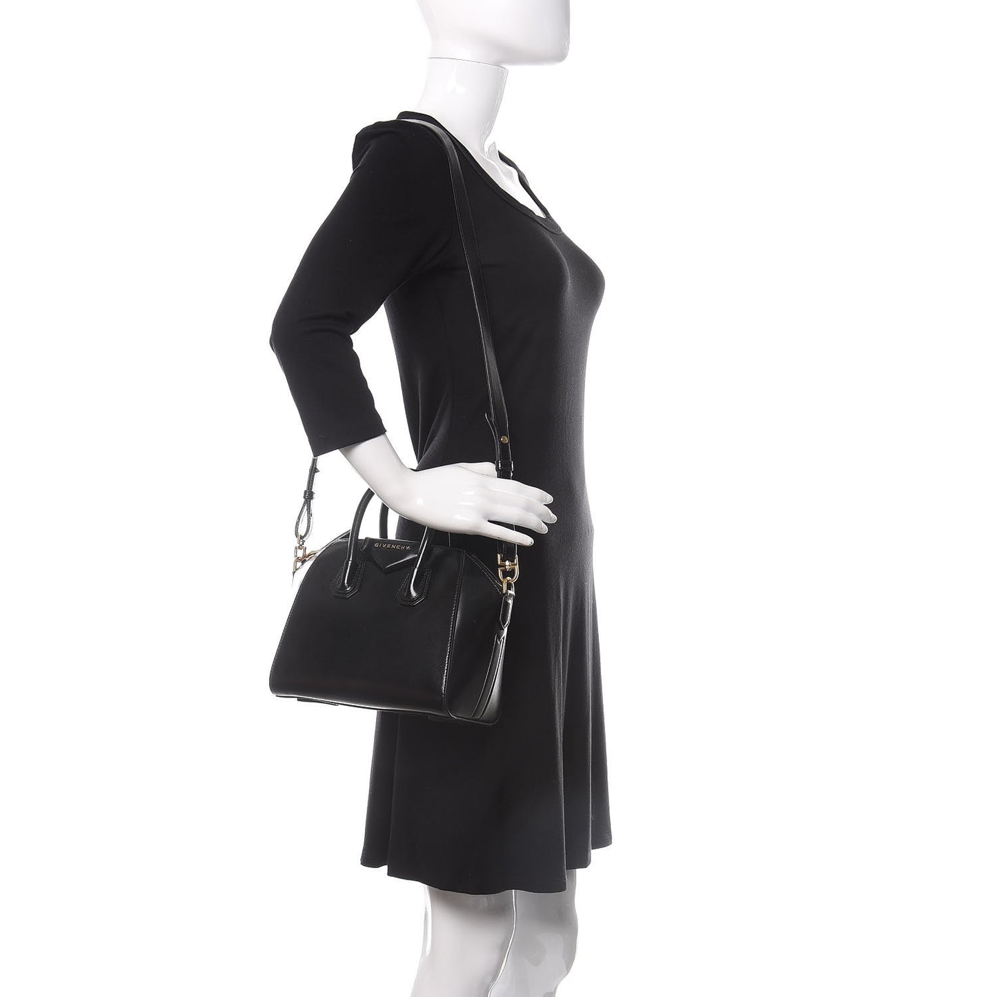 Shiny Lord Calfskin Mini Antigona Black