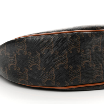 Celine Triomphe Canvas Calfskin Ava Shoulder Bag Tan 11 of 16