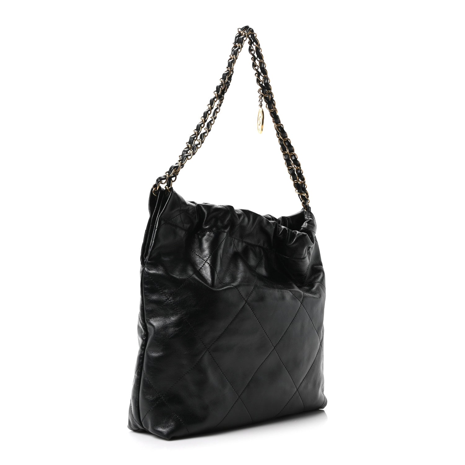 Chanel Shiny Calfskin Quilted Small Chanel 22 Black 4 of 11
