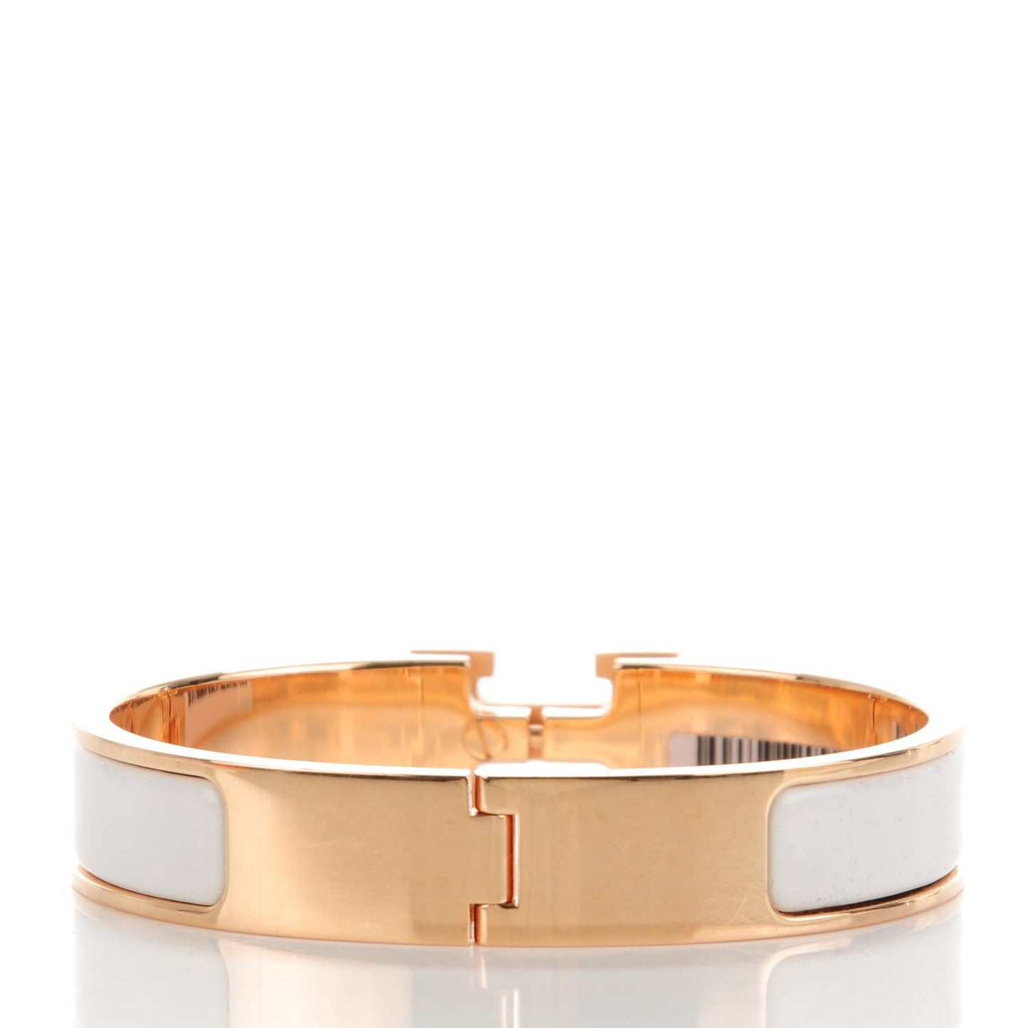 Enamel Narrow Clic Clac H Bracelet PM White