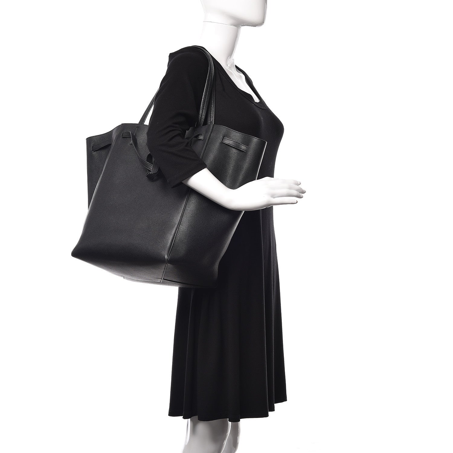 Celine Soft Grained Calfskin Medium Belt Cabas Phantom Black 2 of 16
