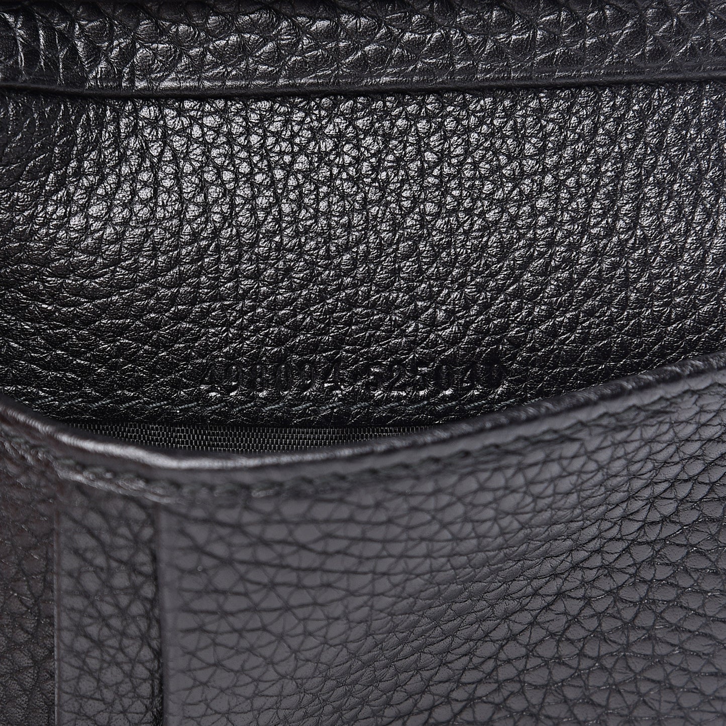 Pebbled Calfskin Animalier Card Case Wallet Black
