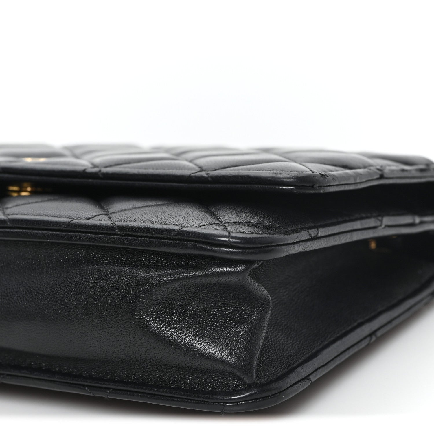 Chanel Lambskin Quilted Wallet On Chain WOC Black Black 11 of 12