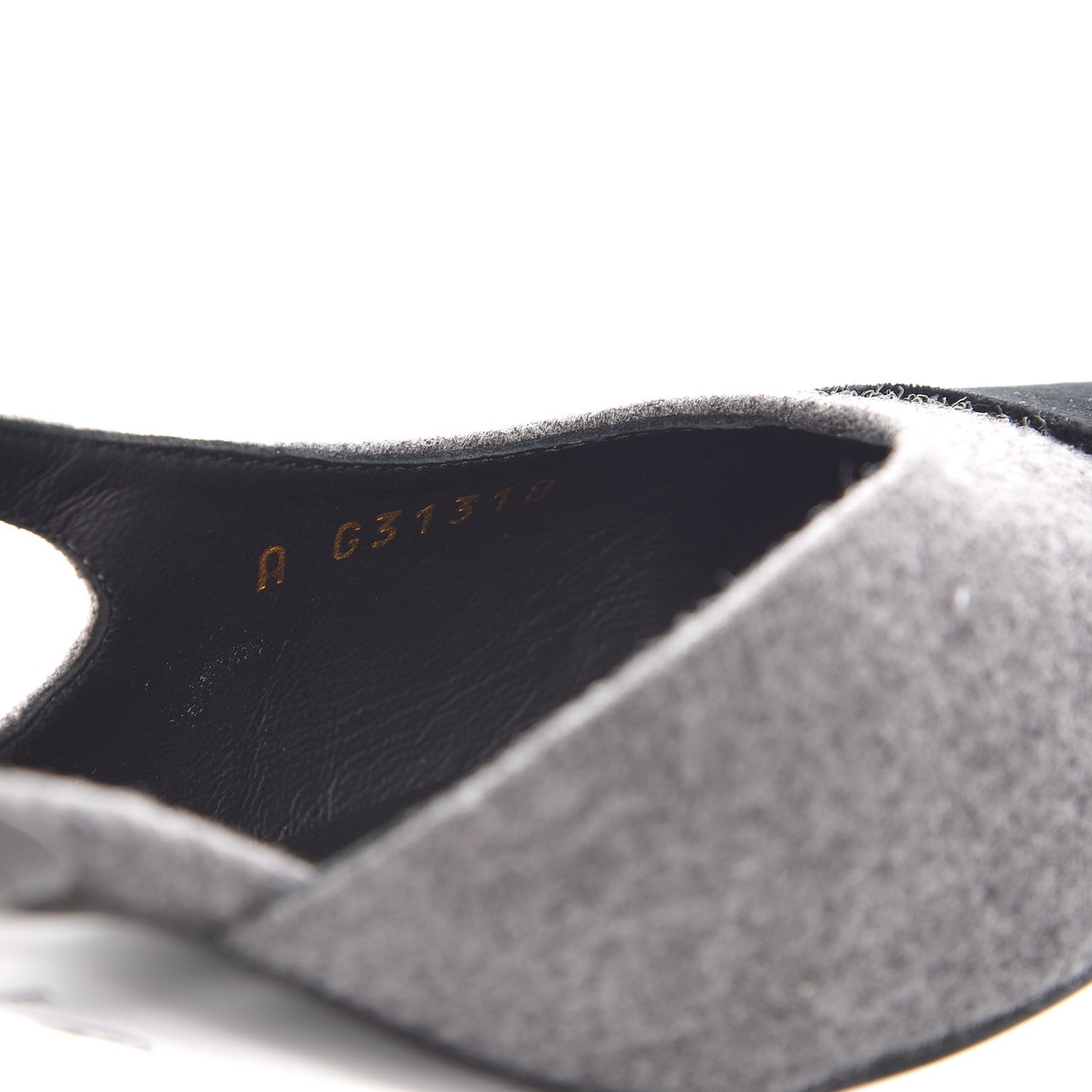 Wool Velvet Cap Toe CC Slingback Pumps 40 Black Grey