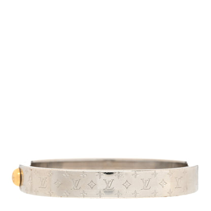 Louis Vuitton Palladium Monogram Nanogram Cuff S Silver 1 of 6