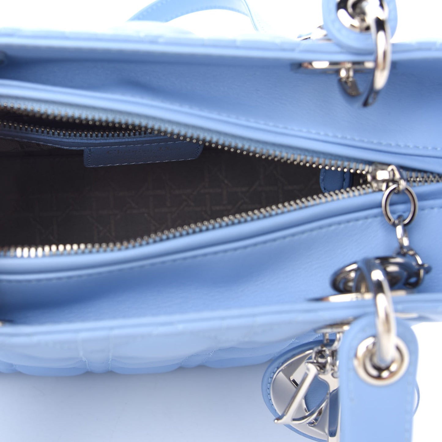 Lambskin Cannage Medium Lady Dior Light Blue