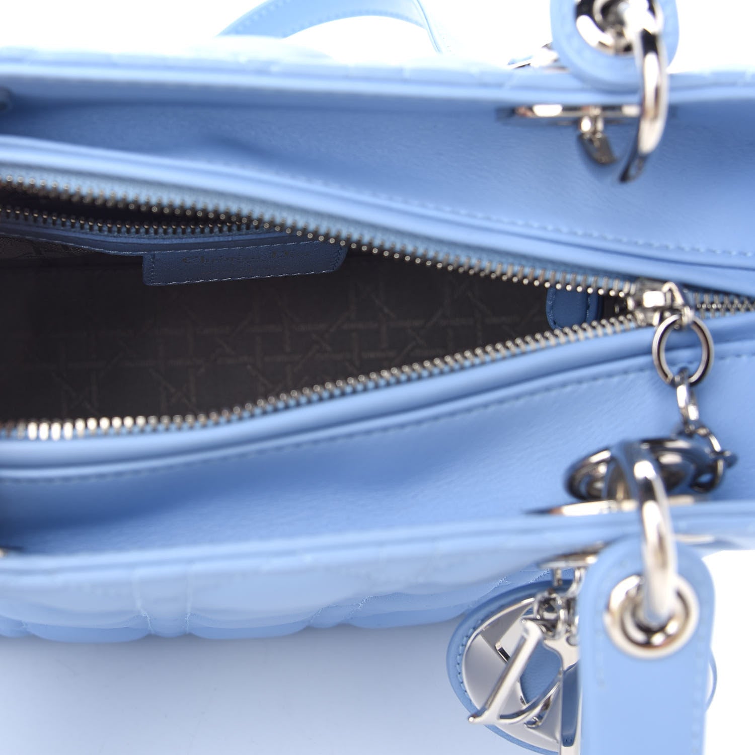 Christian Dior Lambskin Cannage Medium Lady Dior Light Blue 4 of 9