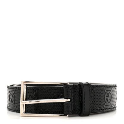 Gucci Calfskin GG Tennis Embossed Double G 40mm Belt 90 36 Black 1 of 4