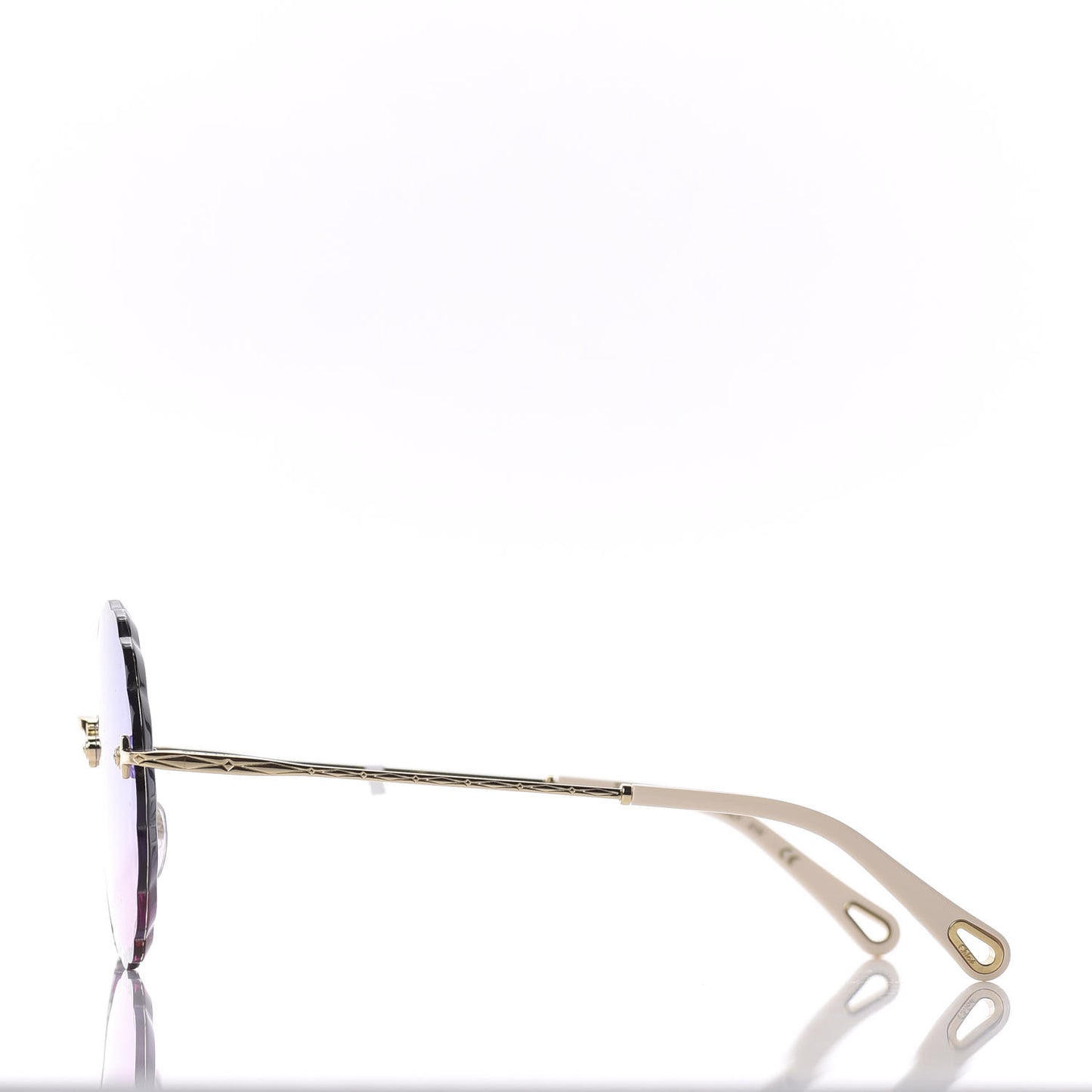 Rosie Bevelled Round Sunglasses CE142S Gold Gradient Pink