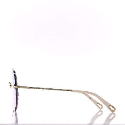 Chloe Rosie Bevelled Round Sunglasses CE142S Gold Gradient Pink 3 of 6