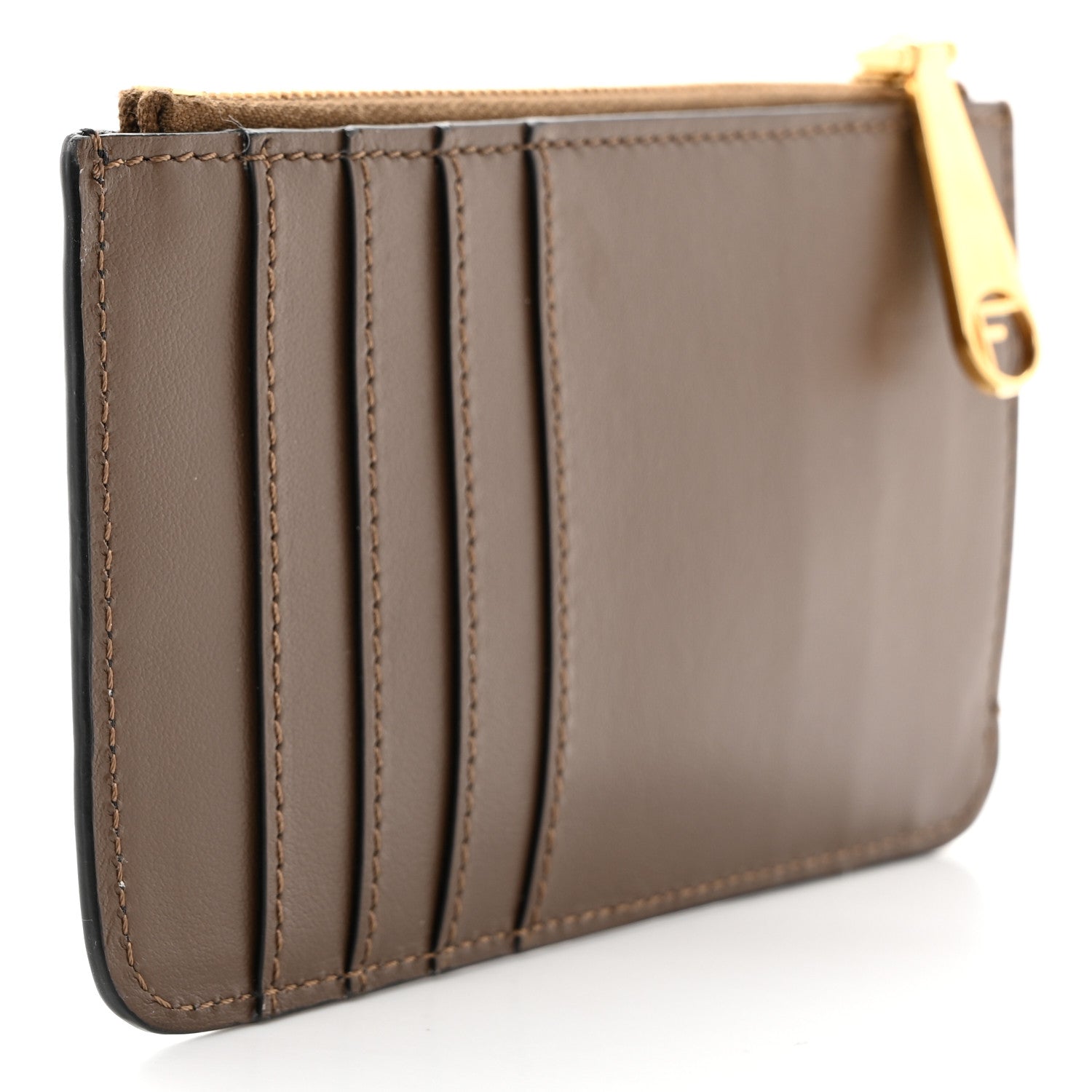 Fendi Vitello Soft F is Fendi Bi-Color FF 1974 Embossed Key Case Pouch Maya Black 3 of 7