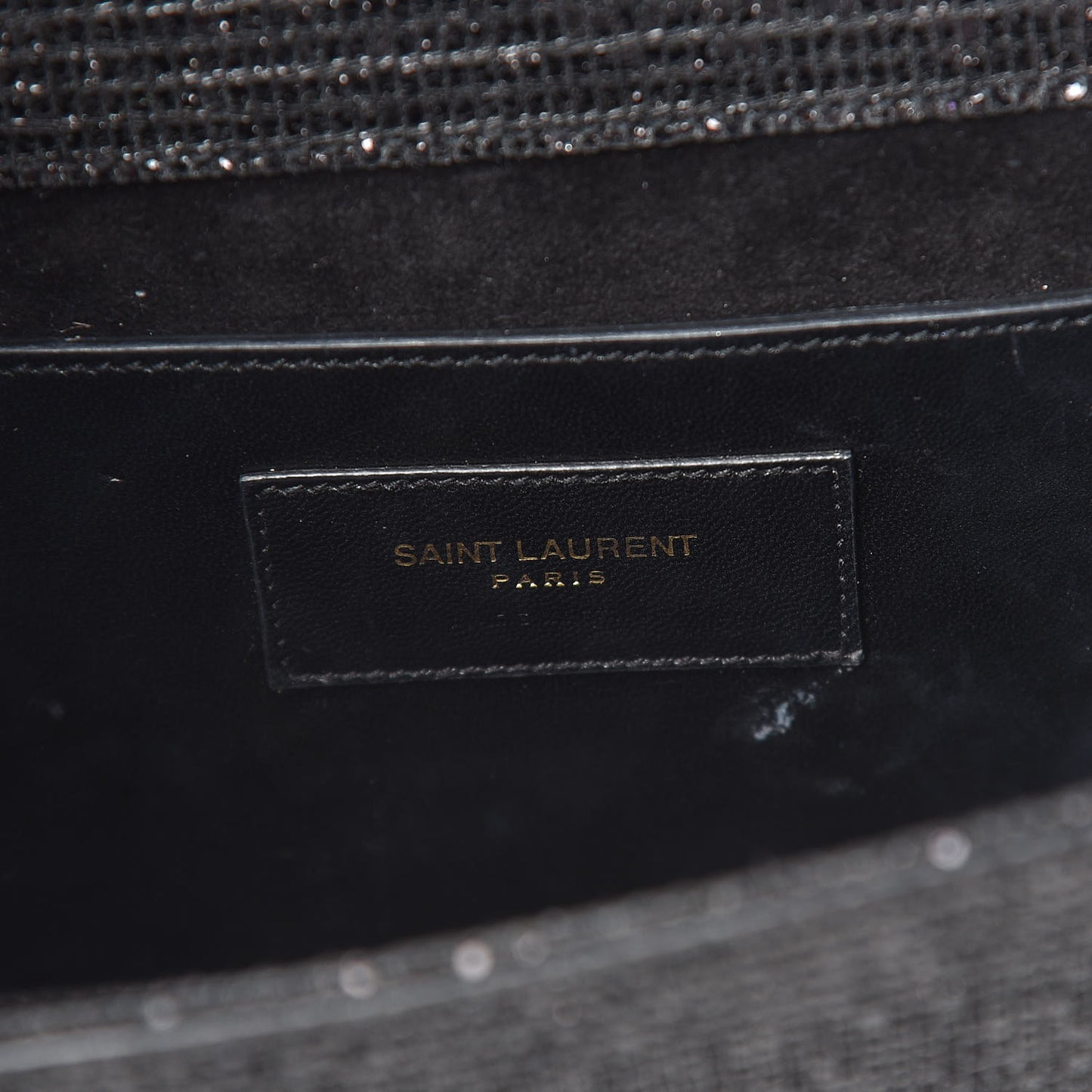 Glitter Classic Monogram Cassandre Clutch Black