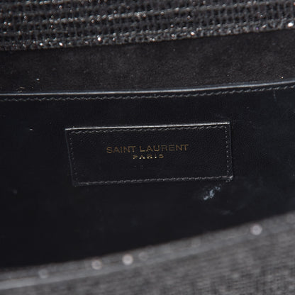 Saint Laurent Glitter Classic Monogram Cassandre Clutch Black 6 of 11