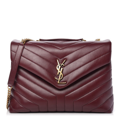 Saint Laurent Calfskin Y Quilted Monogram Medium Loulou Chain Satchel Palissandre 1 of 10