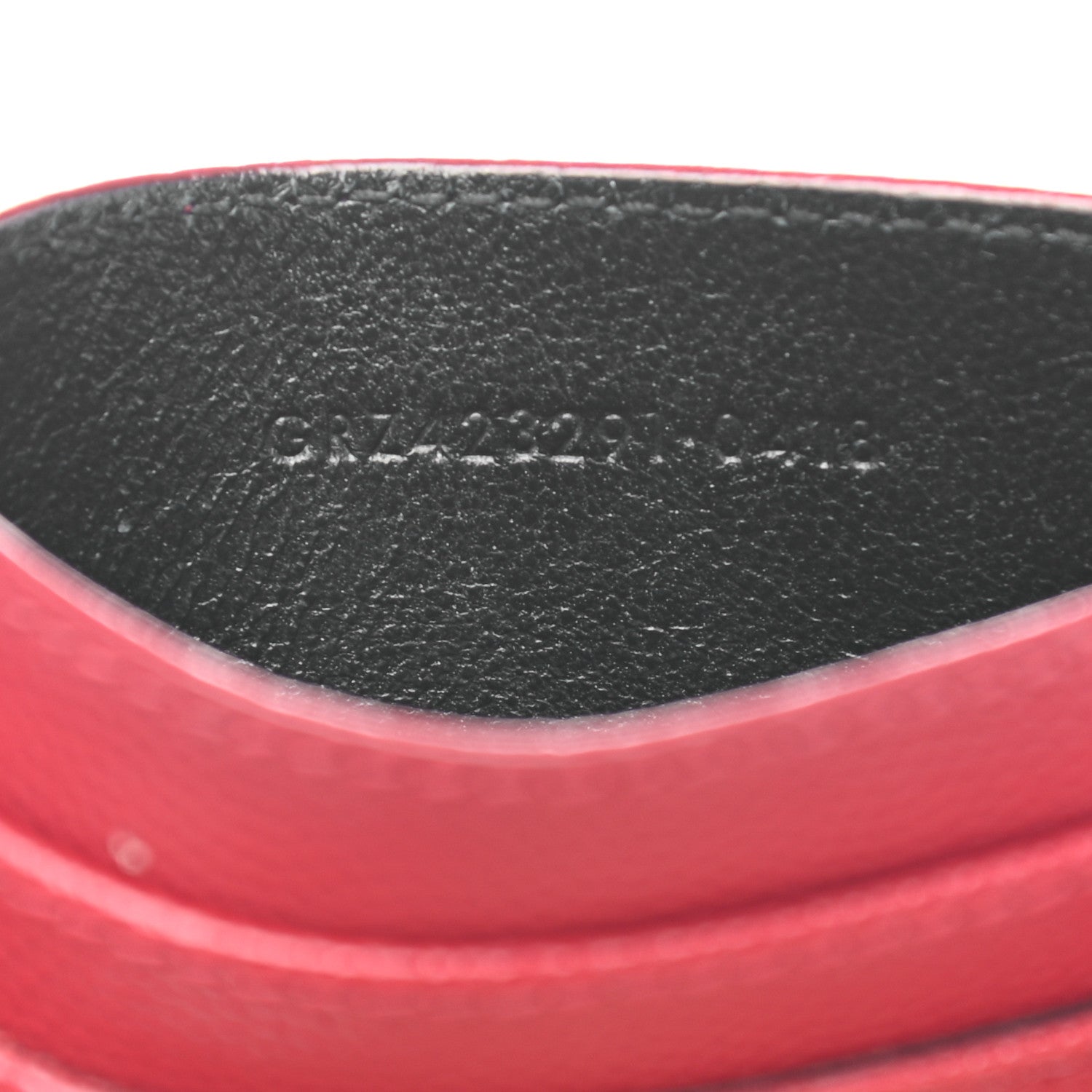 Saint Laurent Grain De Poudre Matelasse Chevron Monogram Credit Card Case Rouge Eros 7 of 9