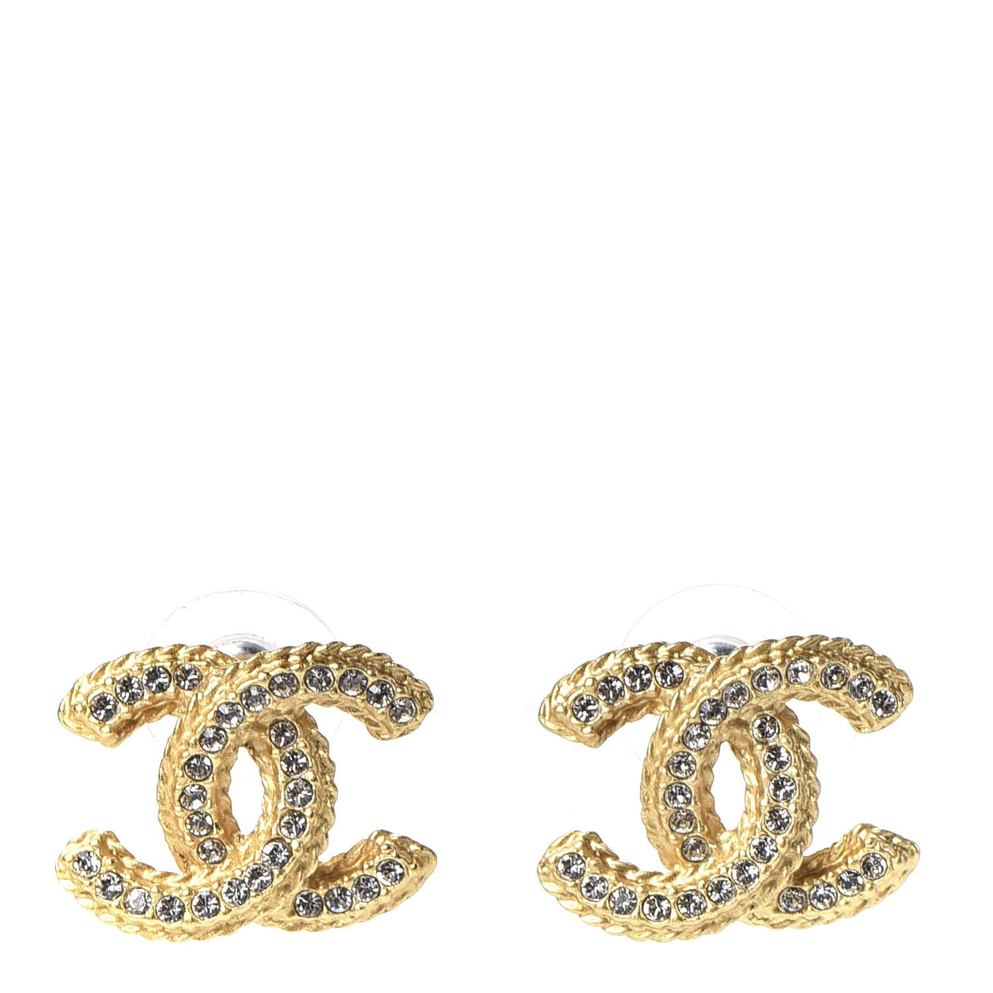 Crystal 90’s Icon CC Stud Earrings Gold