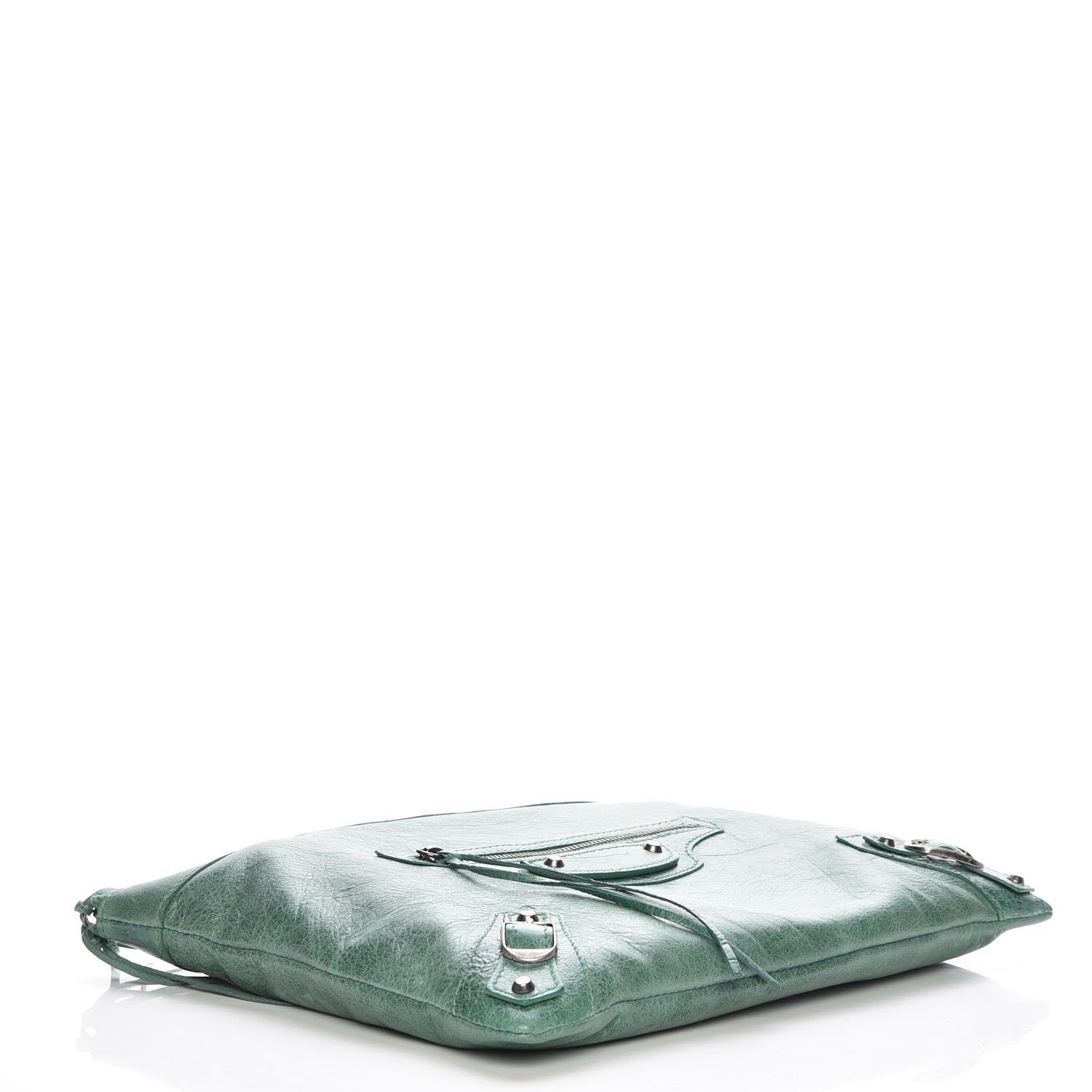 Balenciaga Agneau Classic Hardware Zip Clutch Green 4 of 8