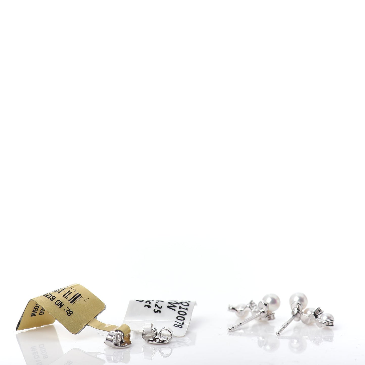 18K White Gold Diamond Akoya Pearl Cluster Earrings