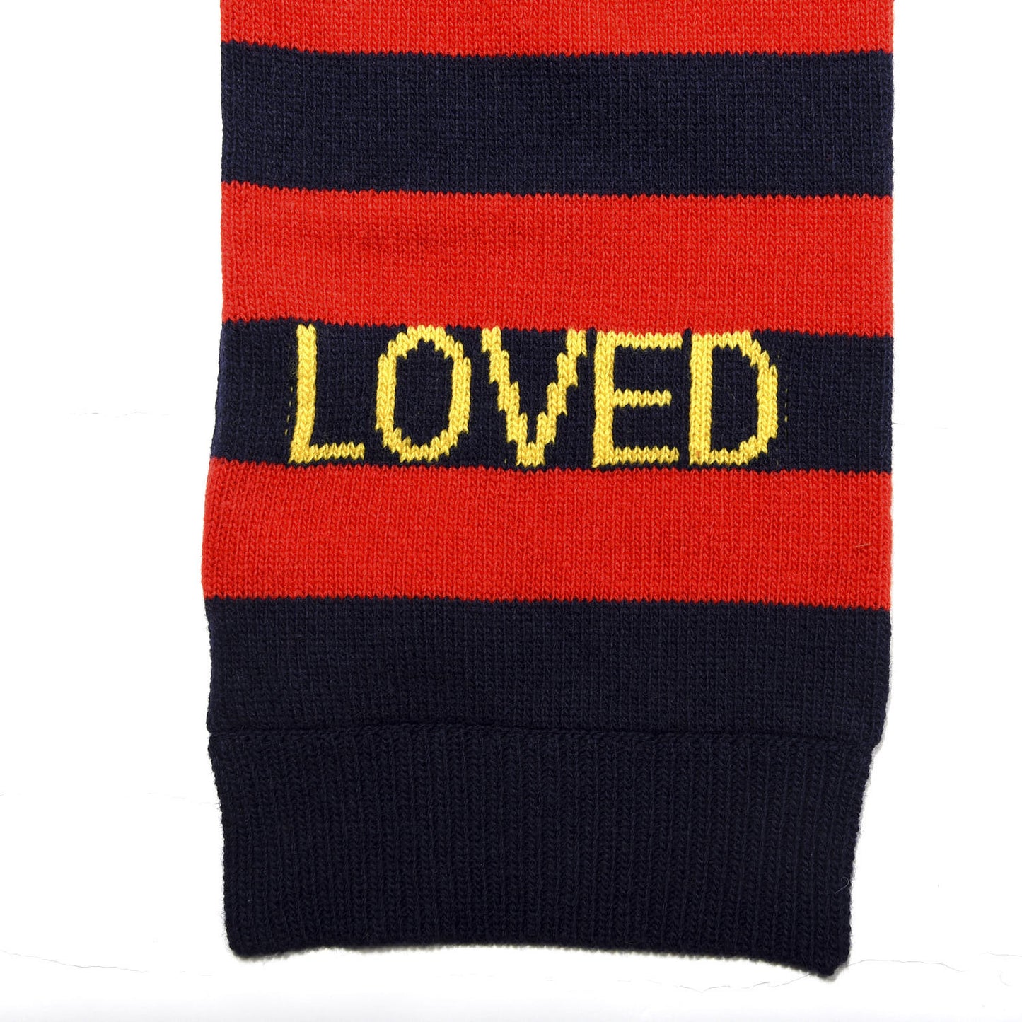 Wool Tricot Striped Bee Scarf Sapphire Red