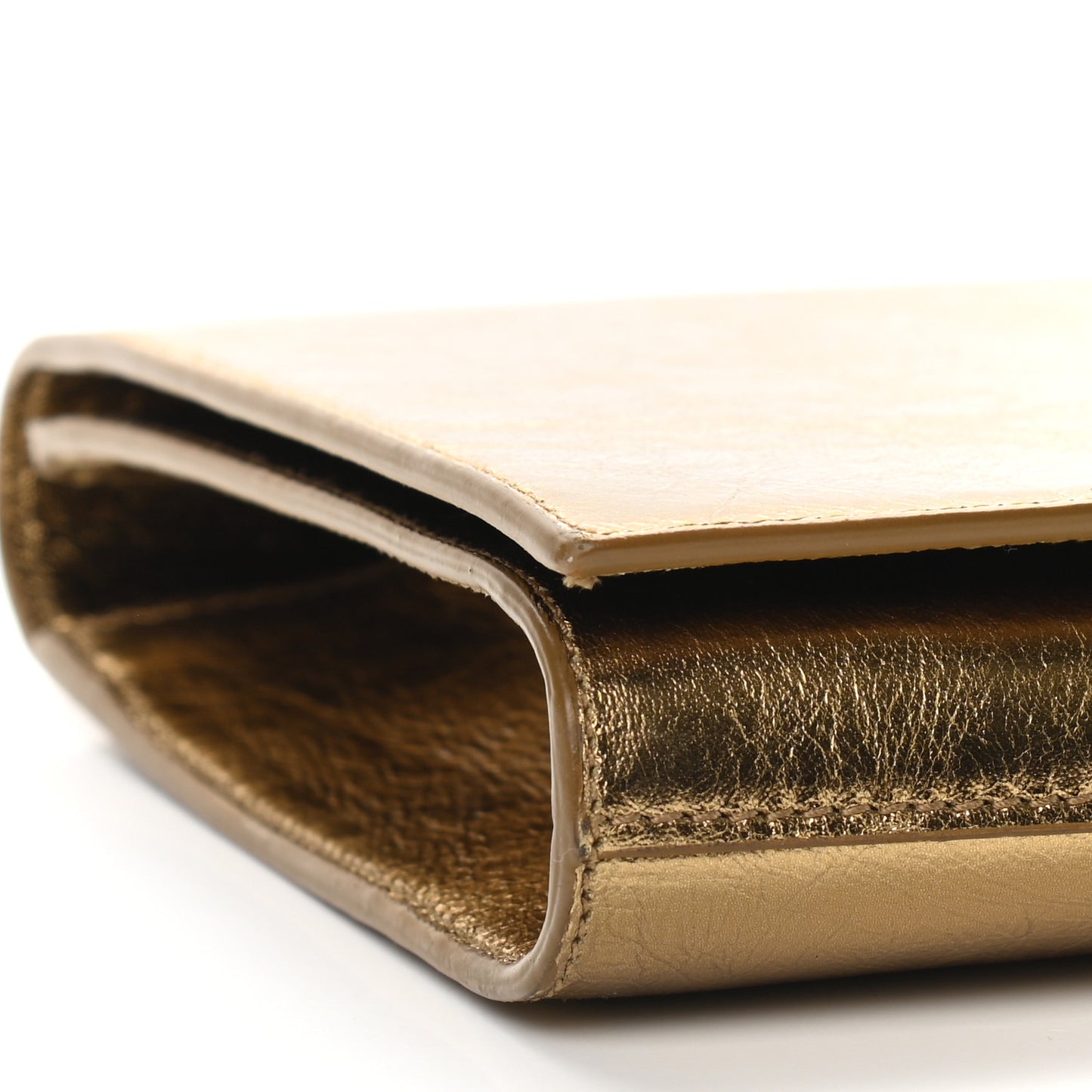 Metallic Calfskin Monogram Large Belle De Jour Clutch Gold