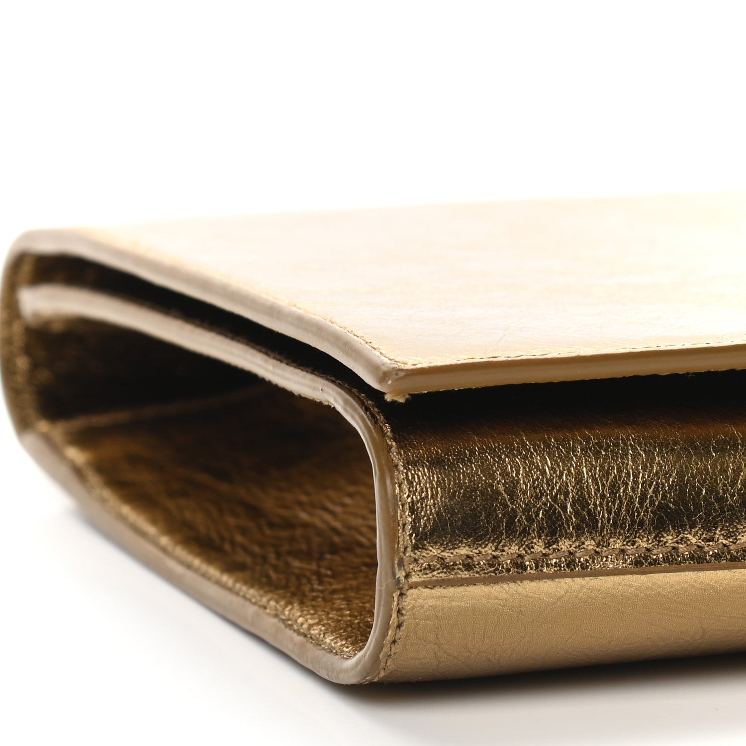 Saint Laurent Metallic Calfskin Monogram Large Belle De Jour Clutch Gold 6 of 7
