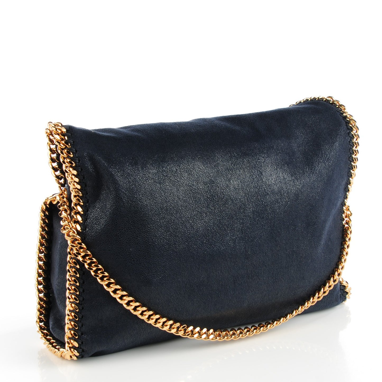 Shaggy Deer Falabella Fold Over Tote Navy