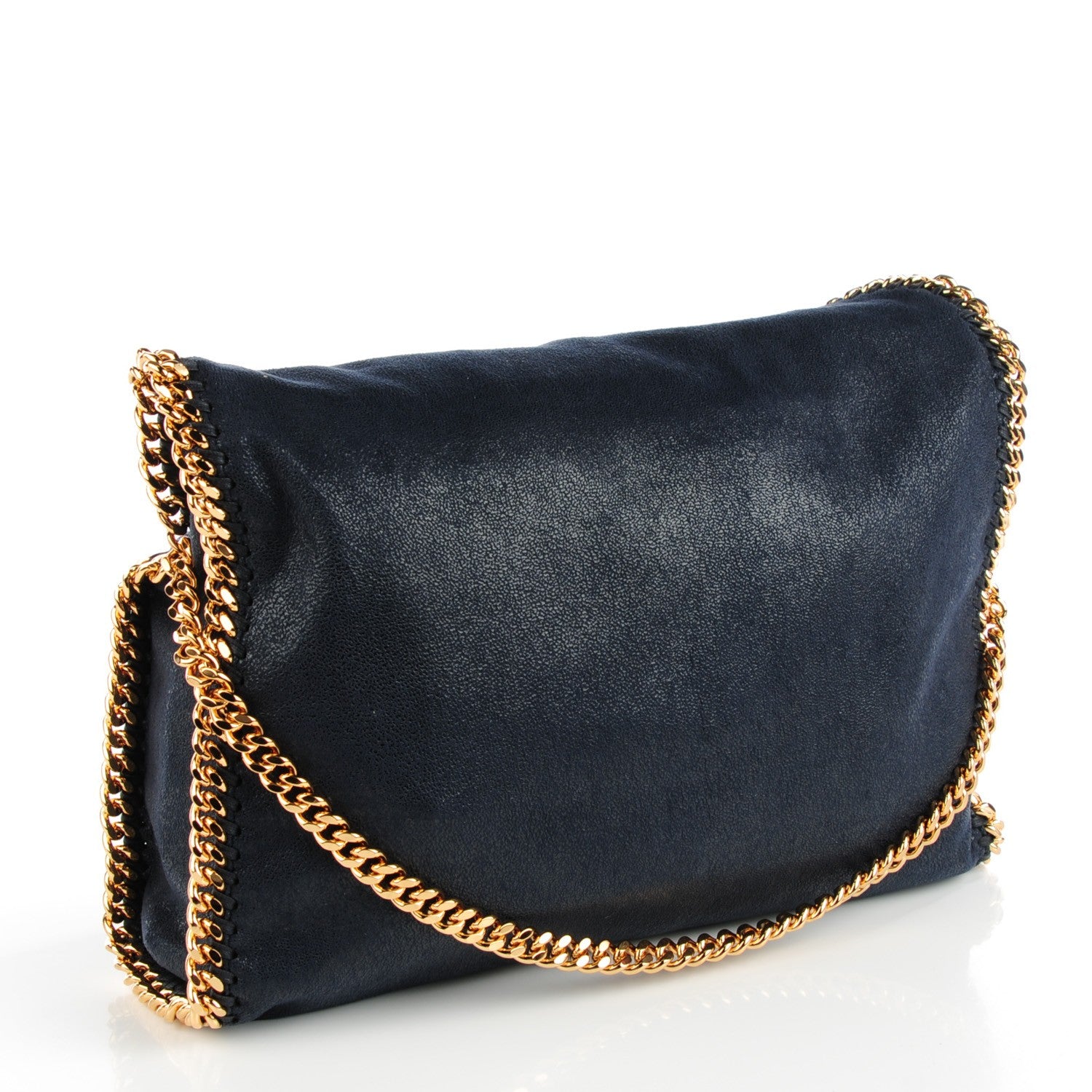 Stella McCartney Shaggy Deer Falabella Fold Over Tote Navy 3 of 9