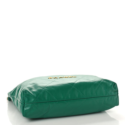 Chanel Shiny Calfskin Quilted Chanel 22 Green 5 of 10