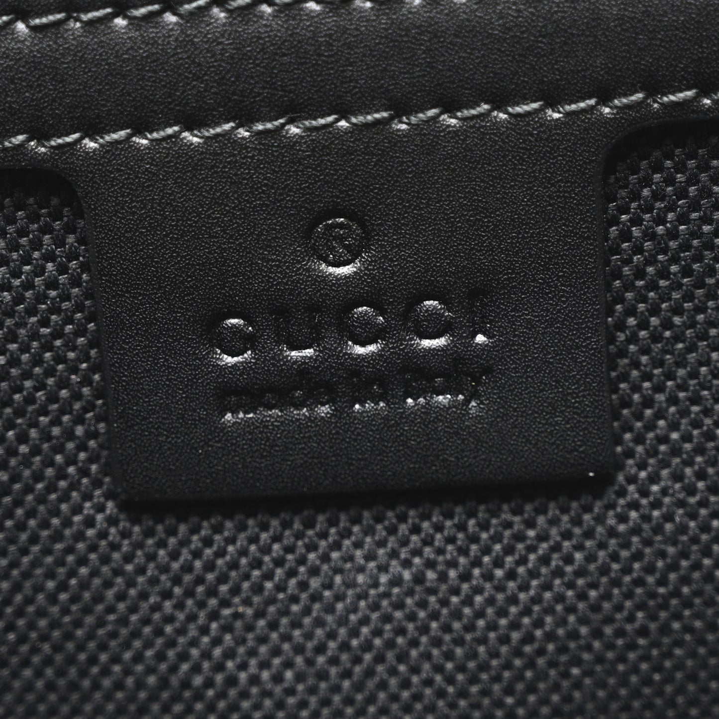 GG Supreme Monogram Calfskin Web Flat Wristlet Black Grey