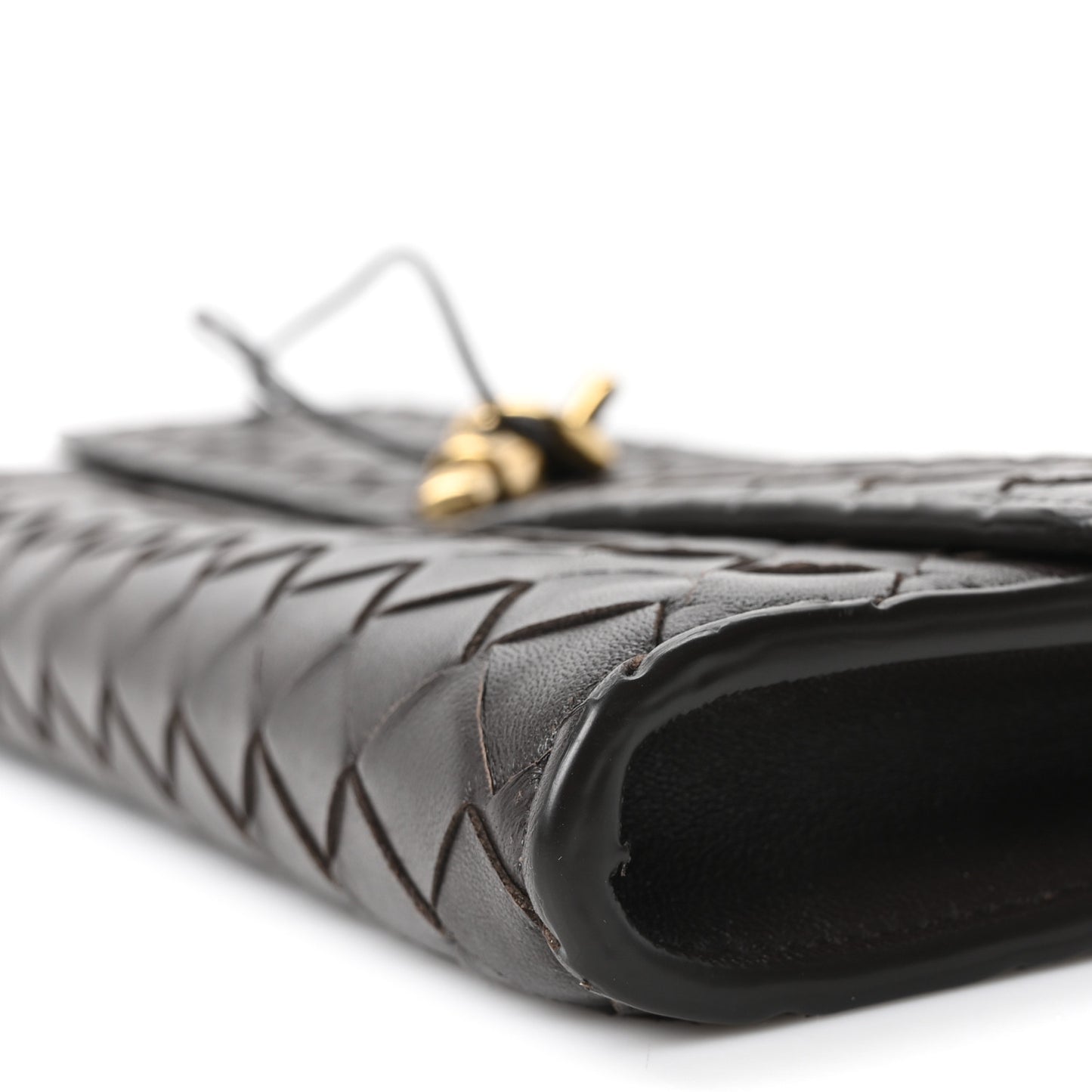Nappa Intrecciato Long Andiamo Top Handle Clutch Fondant