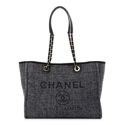 Chanel Lurex Boucle Small Deauville Tote Black 1 of 9