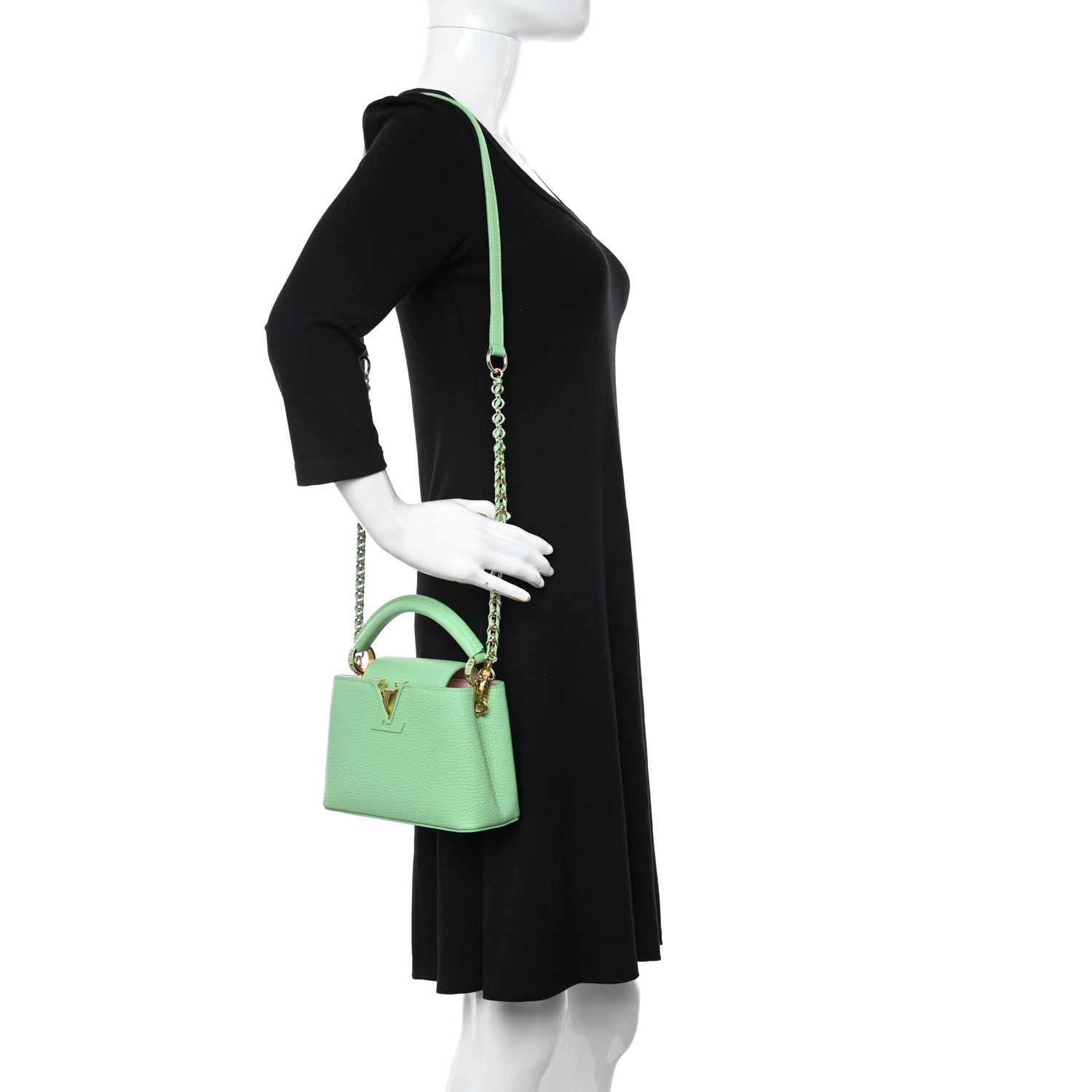 Louis Vuitton Taurillon Mini Capucines Vert Pomme 2 of 10