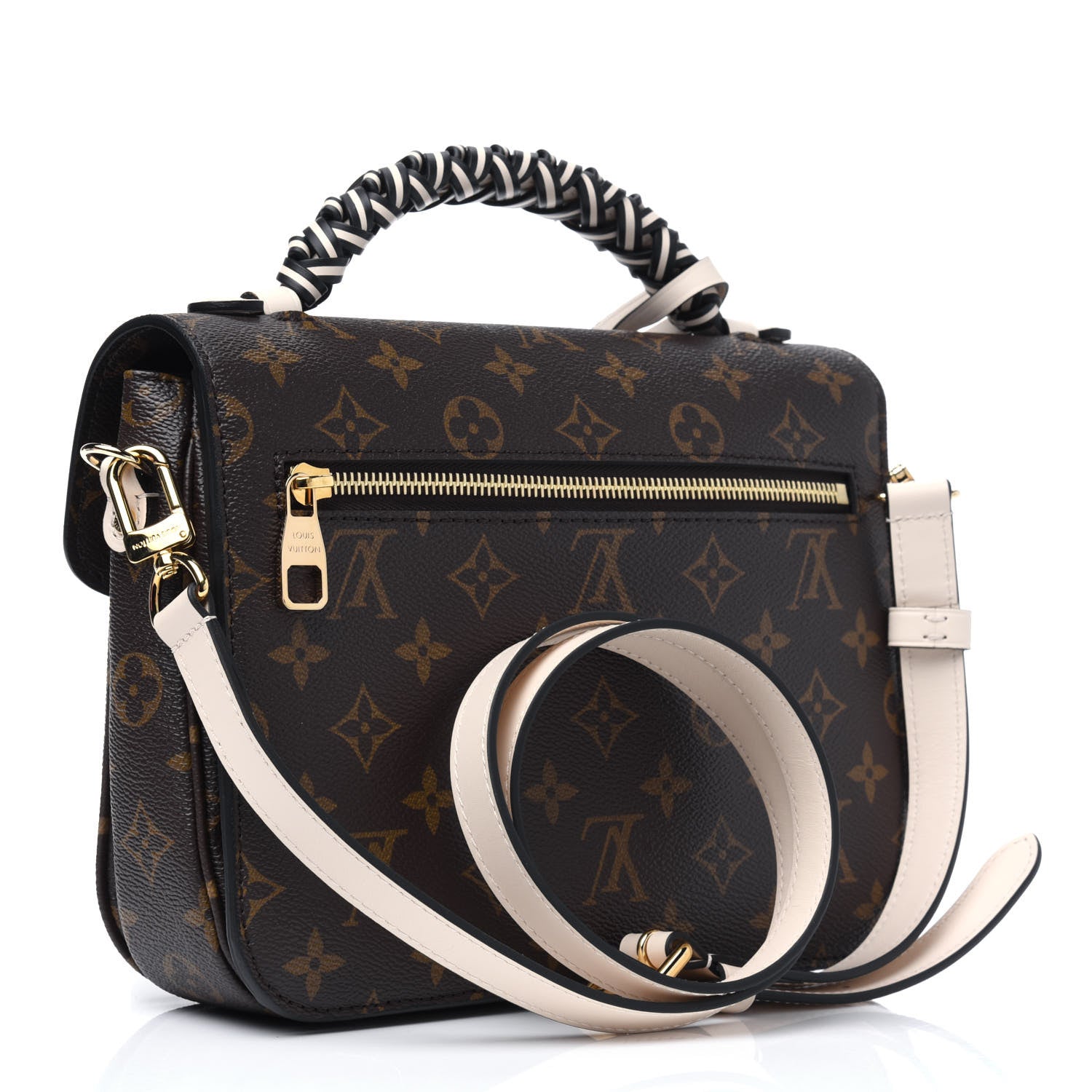 Louis Vuitton Monogram Braided Pochette Metis Creme Beige 4 of 26