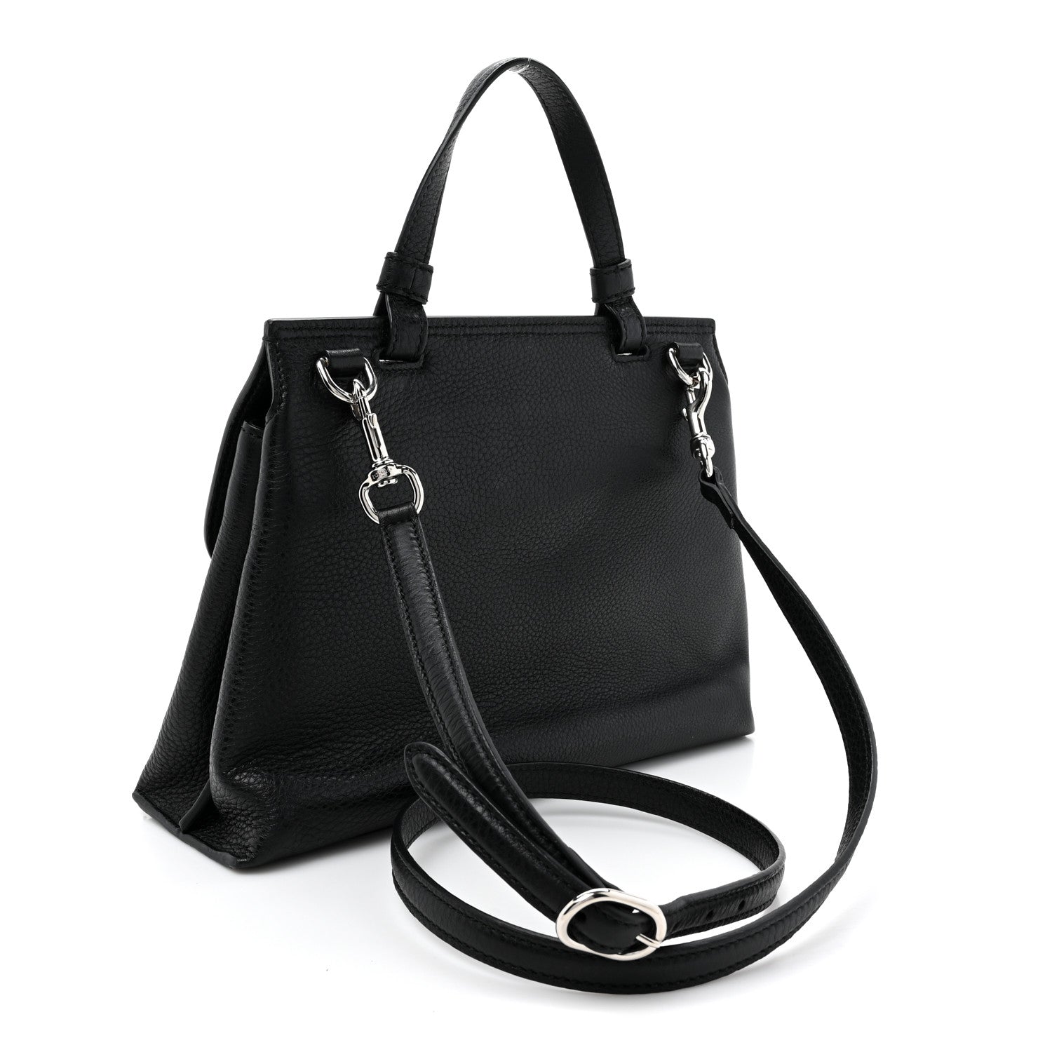 Gucci Cellarius Calfskin Small Bamboo Daily Top Handle Bag Black 3 of 9
