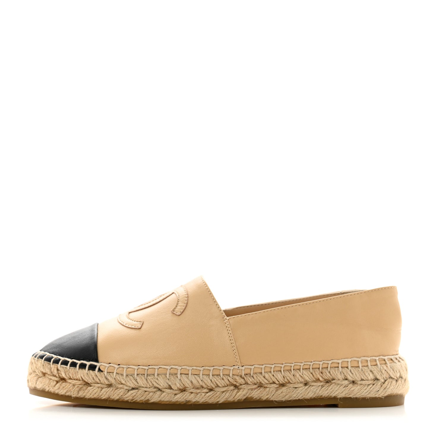 Lambskin CC Espadrilles 38 Beige Black