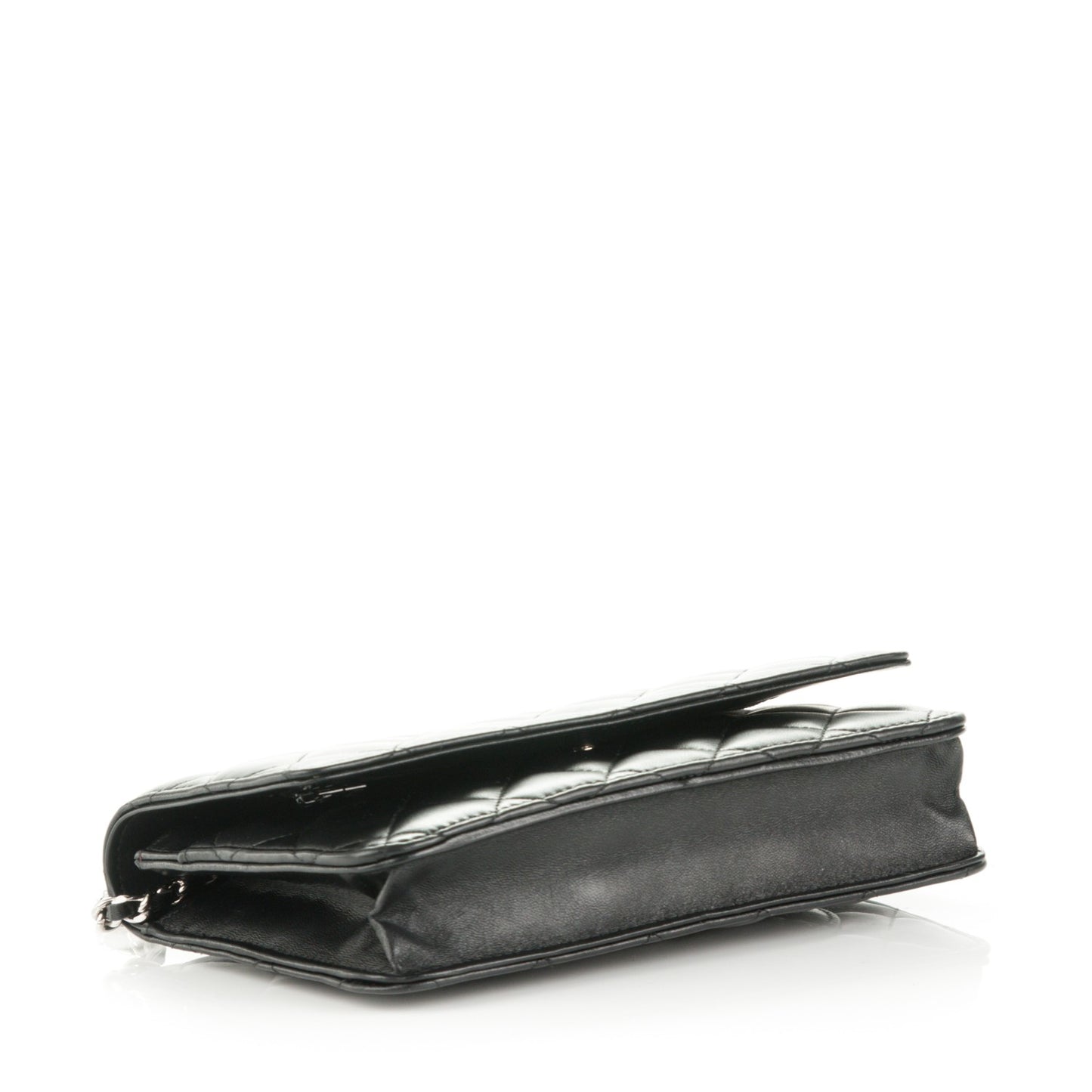 Lambskin Quilted Wallet On Chain WOC Black