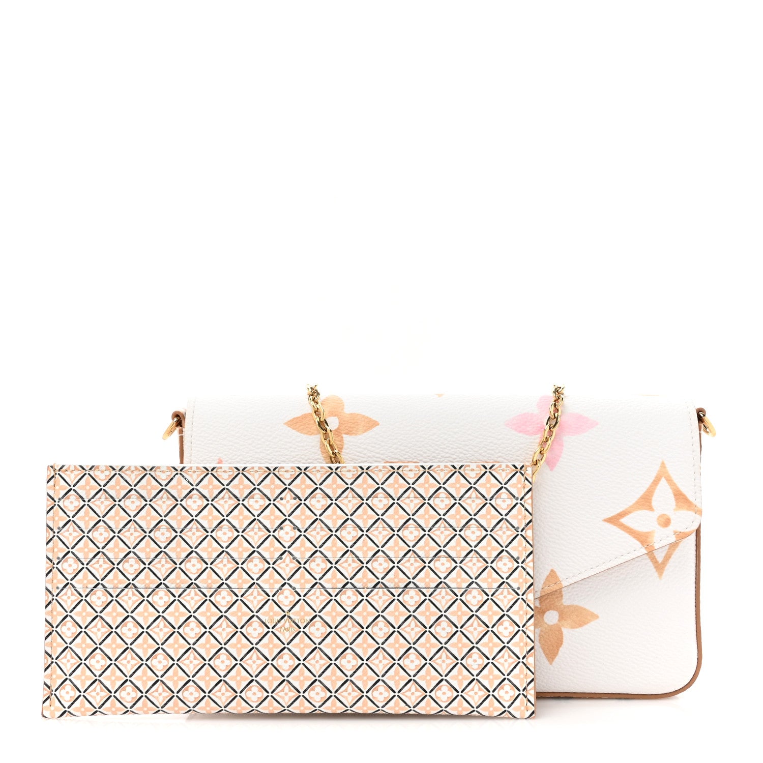 Louis Vuitton Monogram Giant By The Pool 2.0 Felicie Pochette Chain Wallet Beige 3 of 11