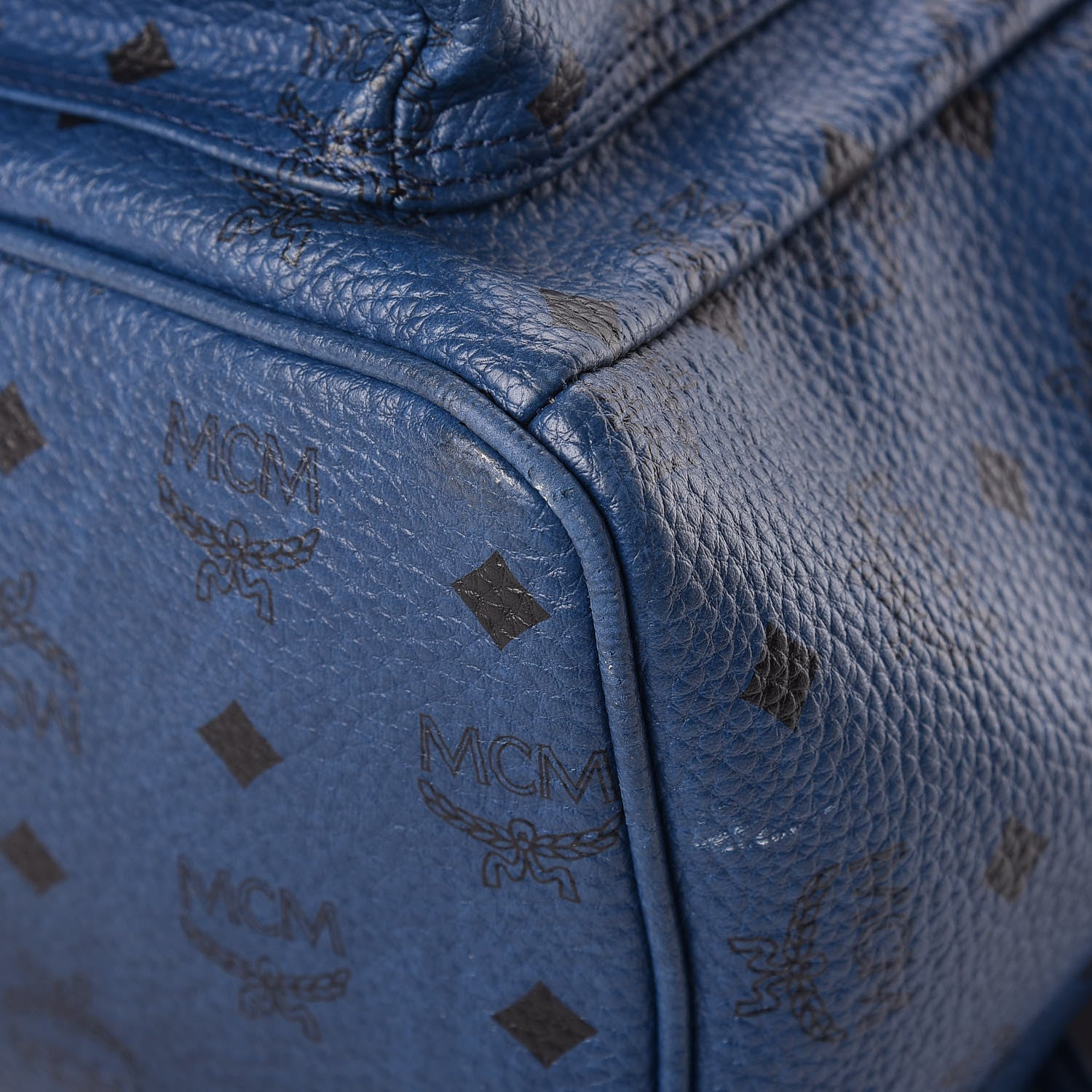 MCM Visetos Studded Medium Stark M Backpack Blue 7 of 18