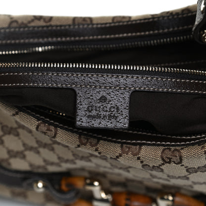 Gucci Monogram Bamboo Horsebit Hobo Dark Brown 5 of 11