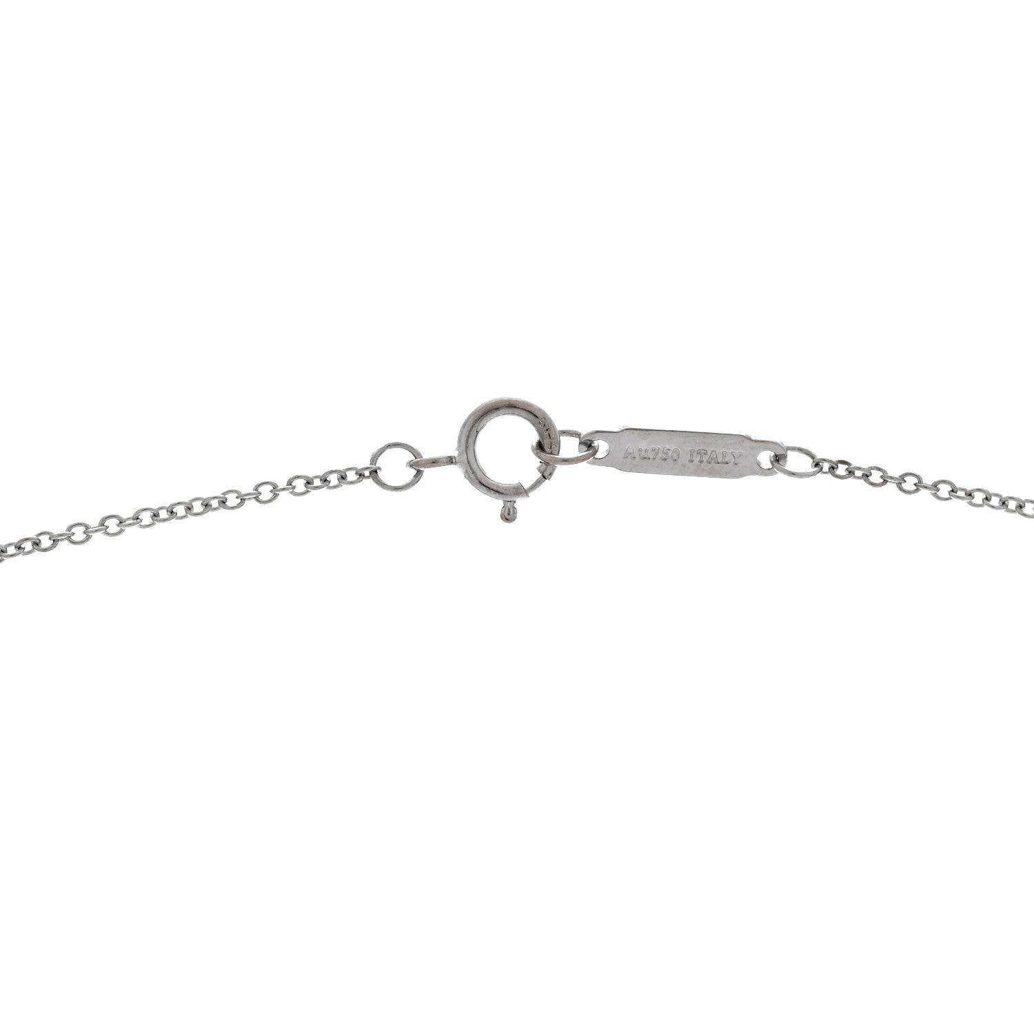 Tiffany 18K White Gold Yellow Sapphire Small T Smile Pendant Necklace 5 of 6