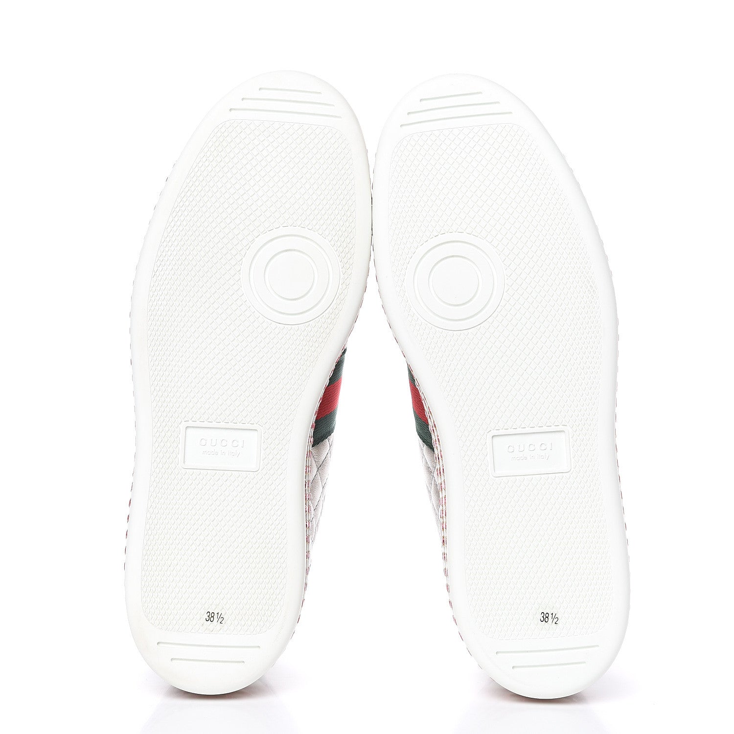 Gucci Laminated Nappa Crystal Web Bee Embroidered Trapuntata Womens Ace Platform Sneakers 38.5 Argento 5 of 7