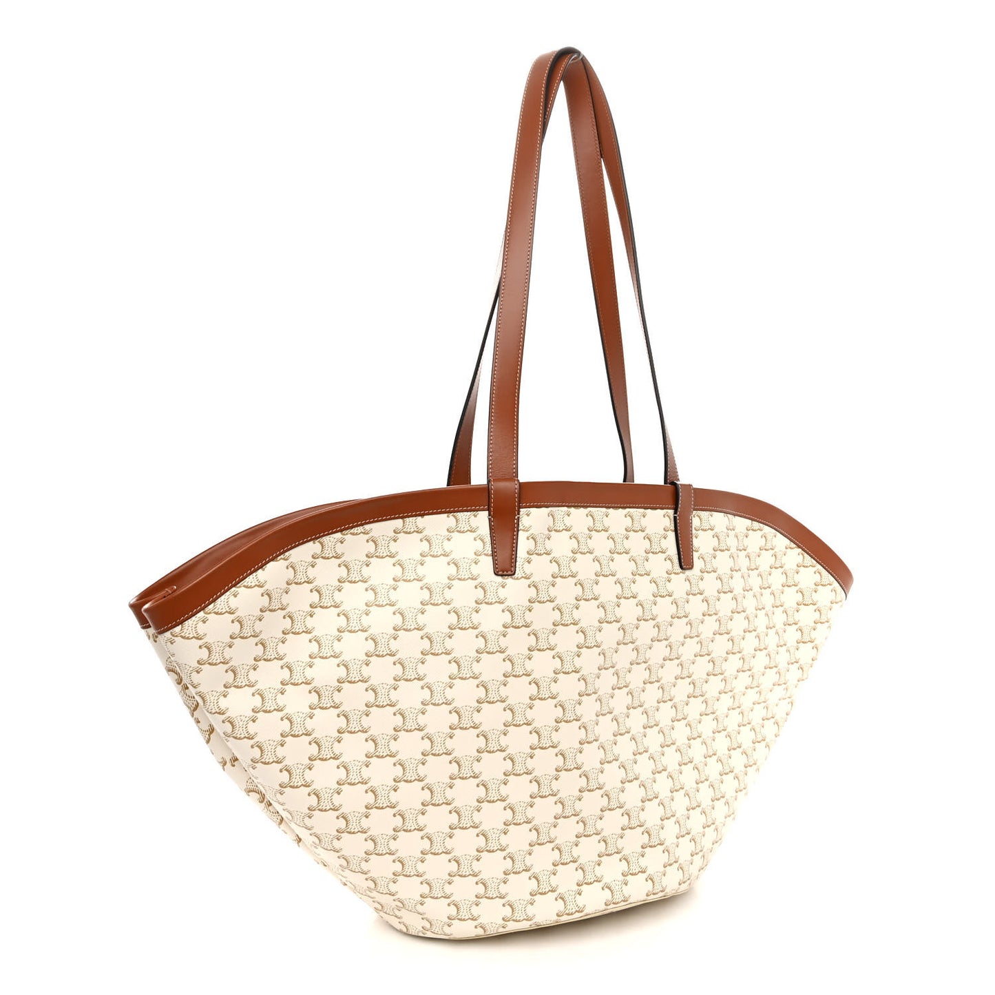 Calfskin Canvas Triomphe Large Couffin White