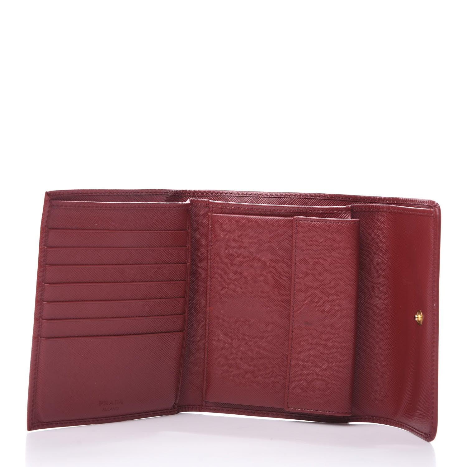 Prada Saffiano Metal Flap Wallet Fuoco 5 of 11