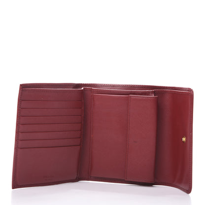 Prada Saffiano Metal Flap Wallet Fuoco 5 of 11