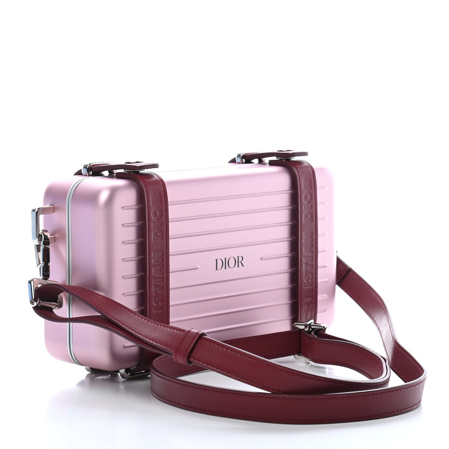 X RIMOWA Aluminum Personal Clutch On Strap Rose