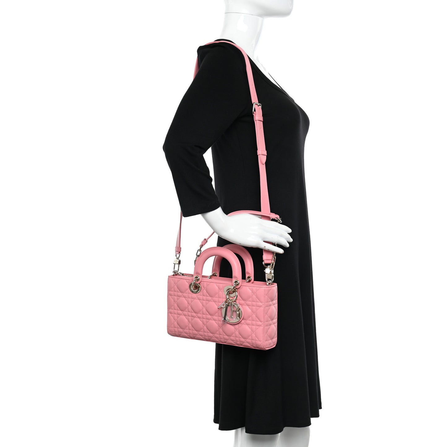 Lambskin Cannage Medium Lady D-Joy Light Pink