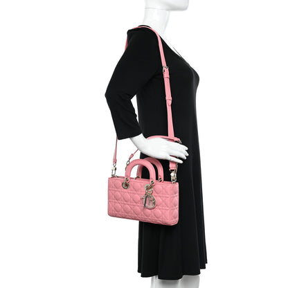 Christian Dior Lambskin Cannage Medium Lady D-Joy Light Pink 2 of 13