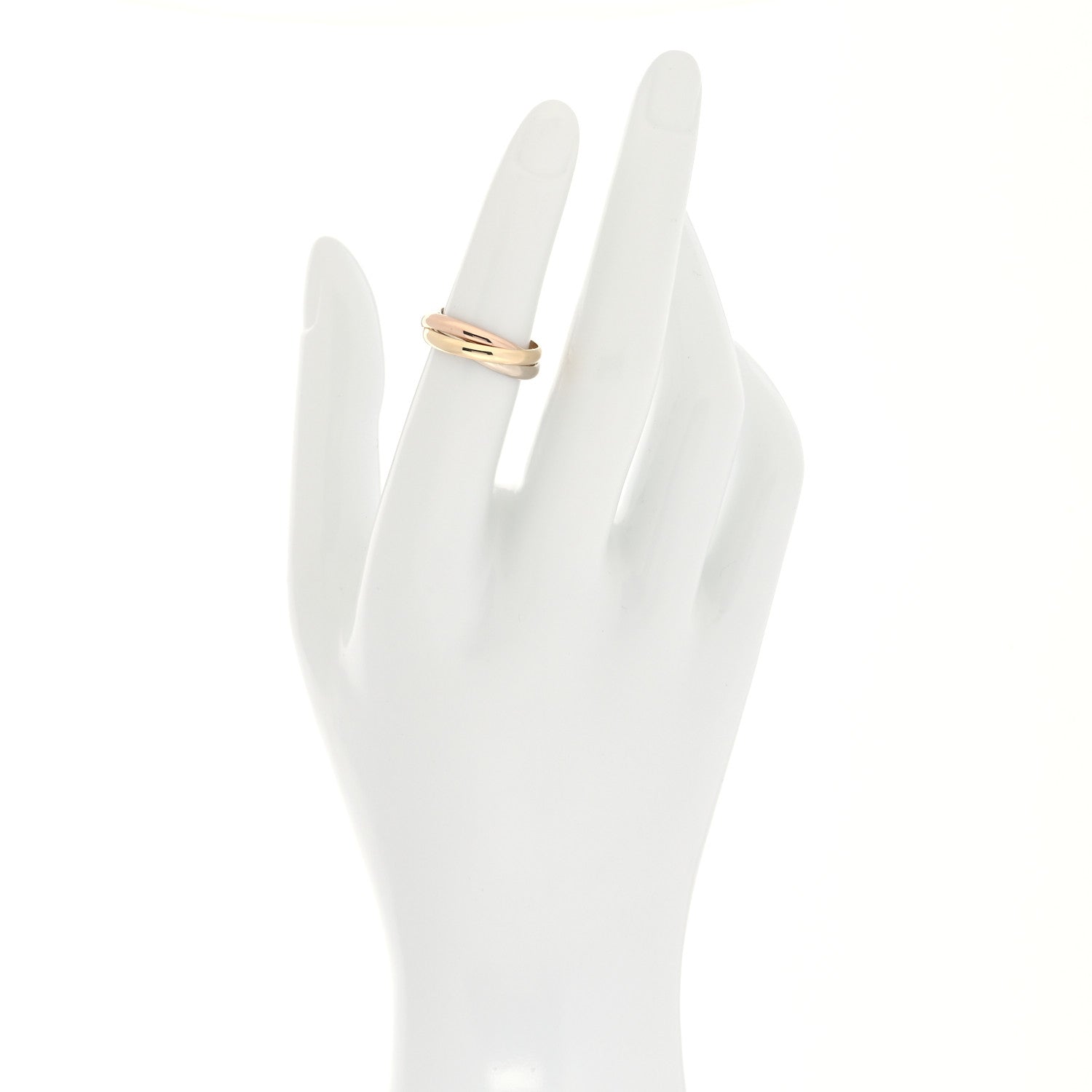 Cartier 18K Pink Yellow White Gold Small Trinity Ring 50 5.25 2 of 5
